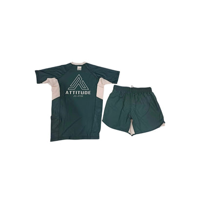 Attitude Green & Cream Shorts